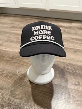 Dutch Bros Drink More Coffee Snapback Hat New Black & White